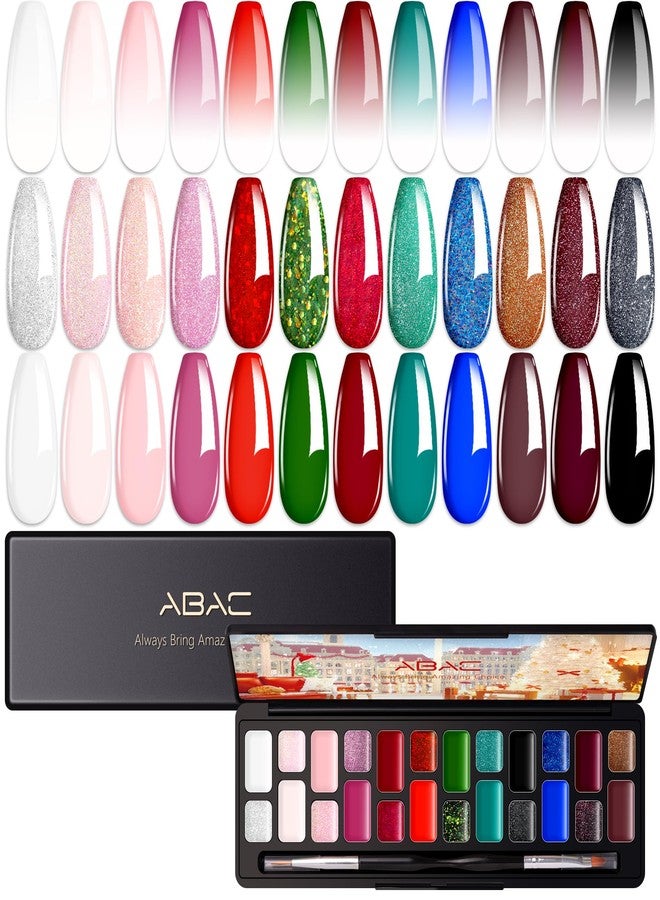 ABAC 24 Colors Christmas Nail Art Gel,Sponge Pat Paint for Ombre Blush Blooming Aura,No Wipe UV/LED Curing Gel for Floral Painting DIY - Image 1